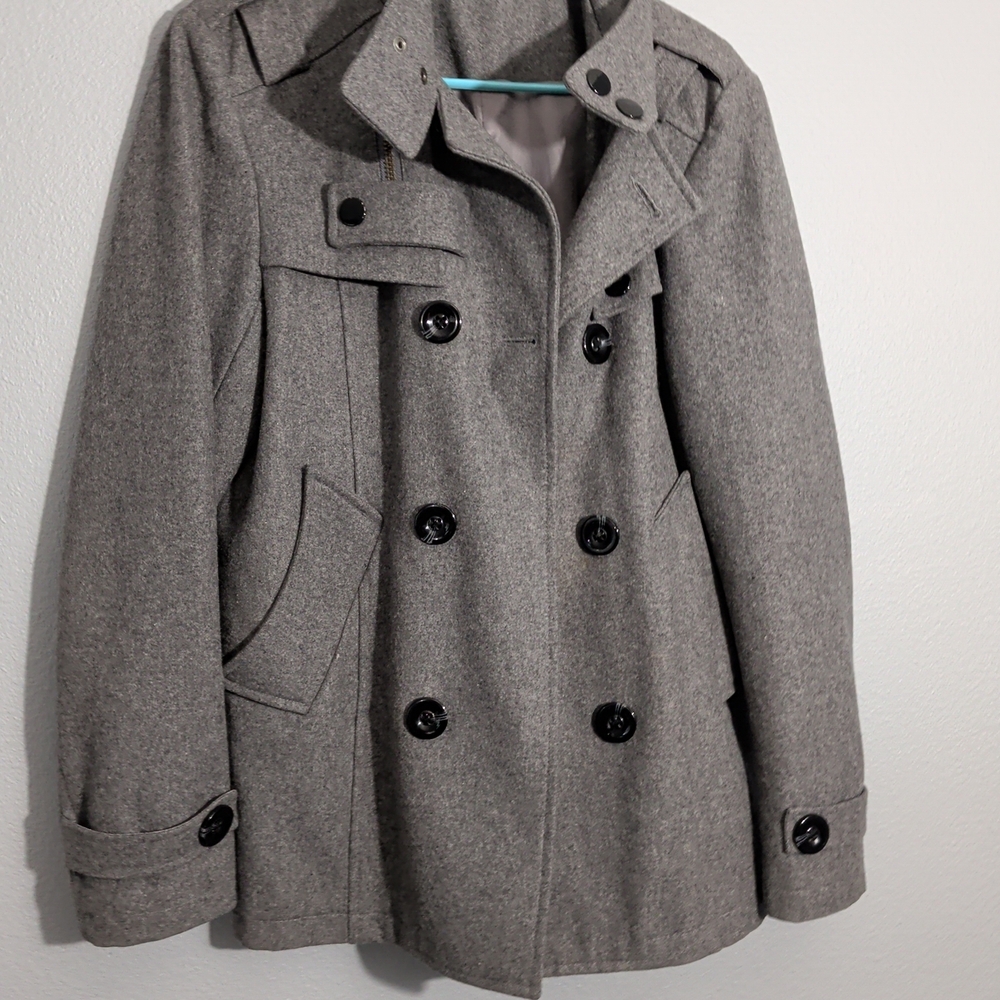 Chic Women's Double-Breasted‎ Gray Peacoat